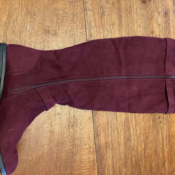 Red Over the Knee Boots Wide Shaft - Picture 5 of 11